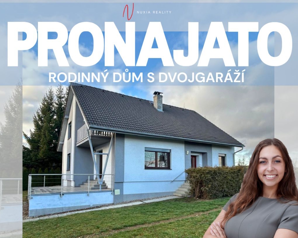 Pronájem prostorného rodinného domu 4+1 (222 m²) se zahradou, dvojgaráží - Kyšice